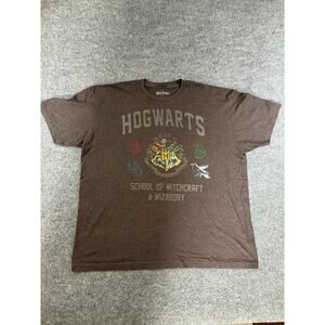 Harry Potter Hogwarts School of Witchcraft T-shirt grey Unisex Sz Large